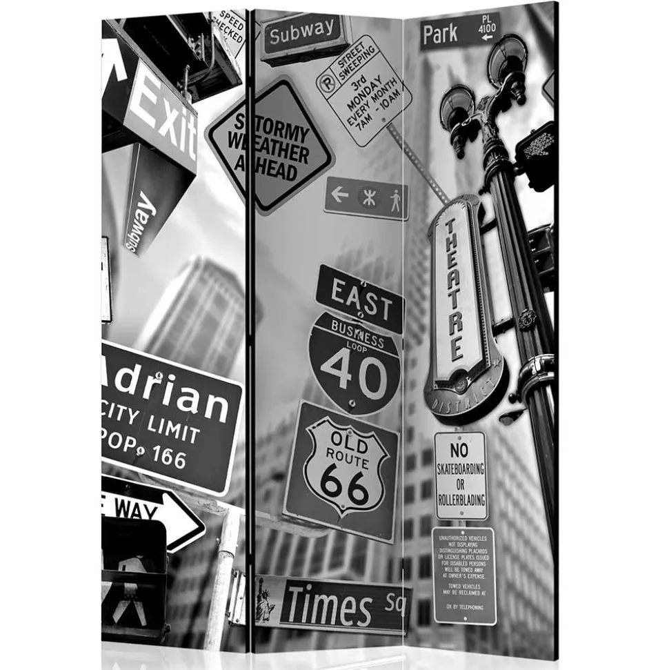 Mobile Trennwand mit New York Schilder Motiv - Aurach