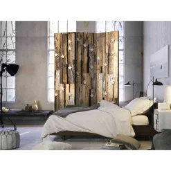 Mobiler Design Paravent Holz & Sterne - Dalicia