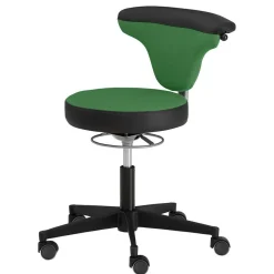 Mobiler Hocker mit Lehne in Grün Schwarz - Solari