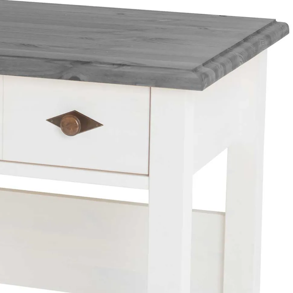 Modern Country Frisiertisch Set zweifarbig - Mirandesca (dreiteilig)