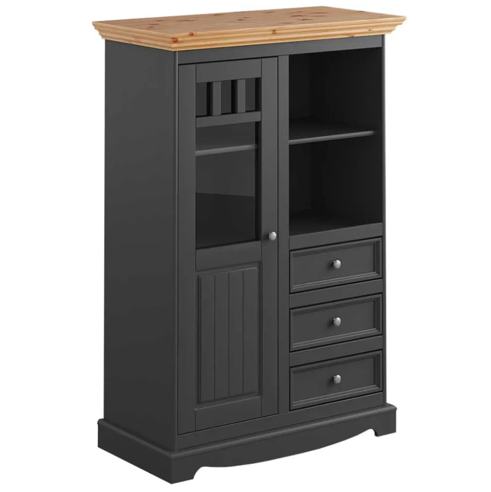 Modern Country Highboard in Grau & Kiefer - Eromsia
