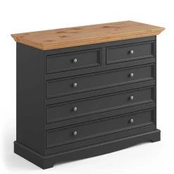 Modern Country Kommode in Grau & Kiefer - Eromsia