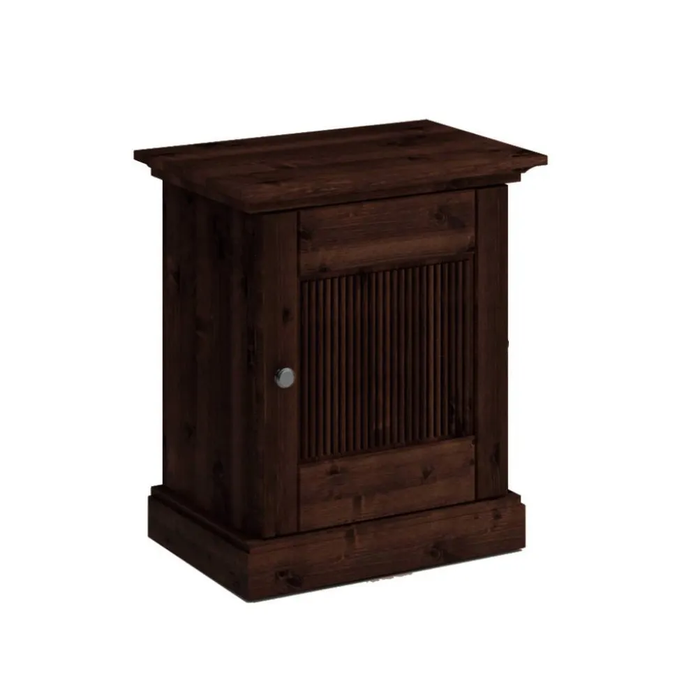 Modern Country Nachtschrank in Dunkelbraun - Nauizia