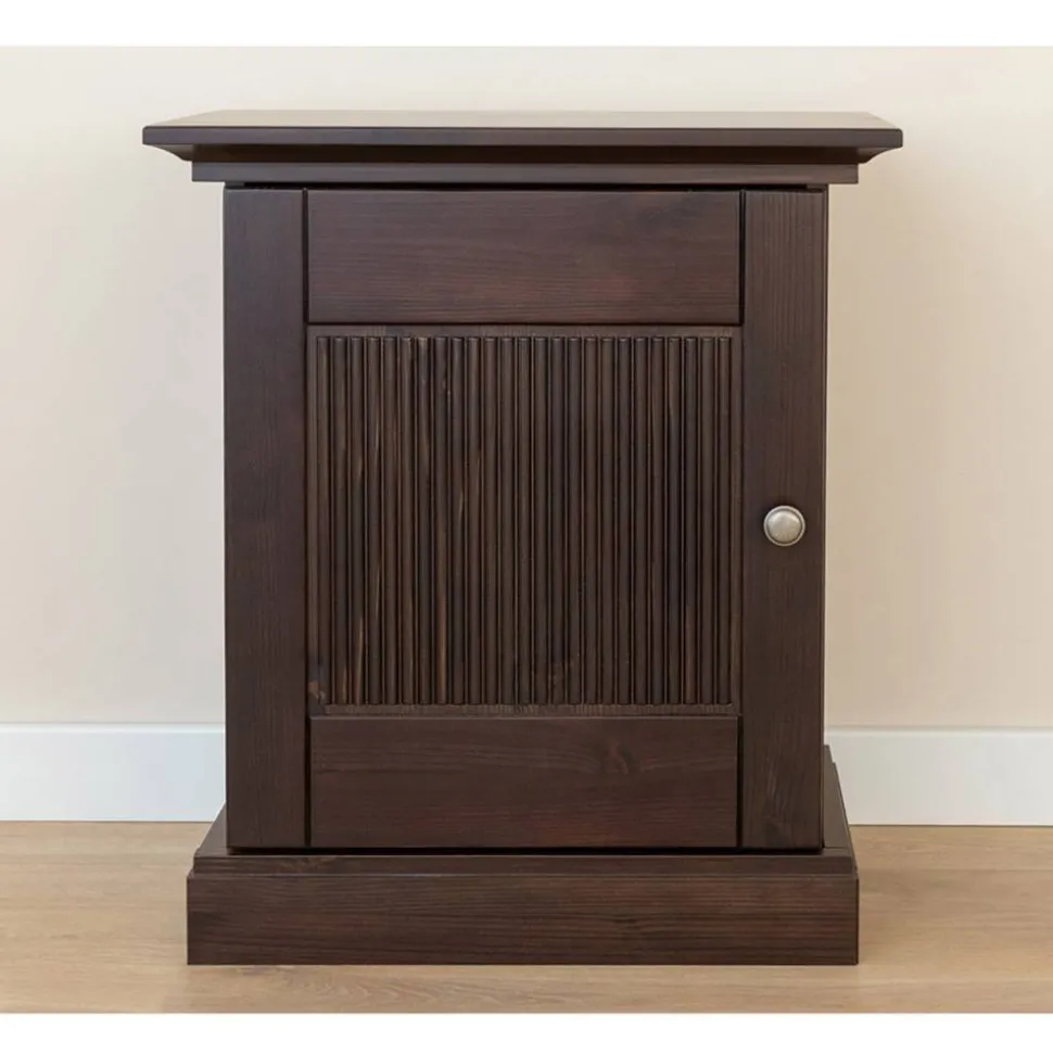 Modern Country Nachtschrank in Dunkelbraun - Nauizia