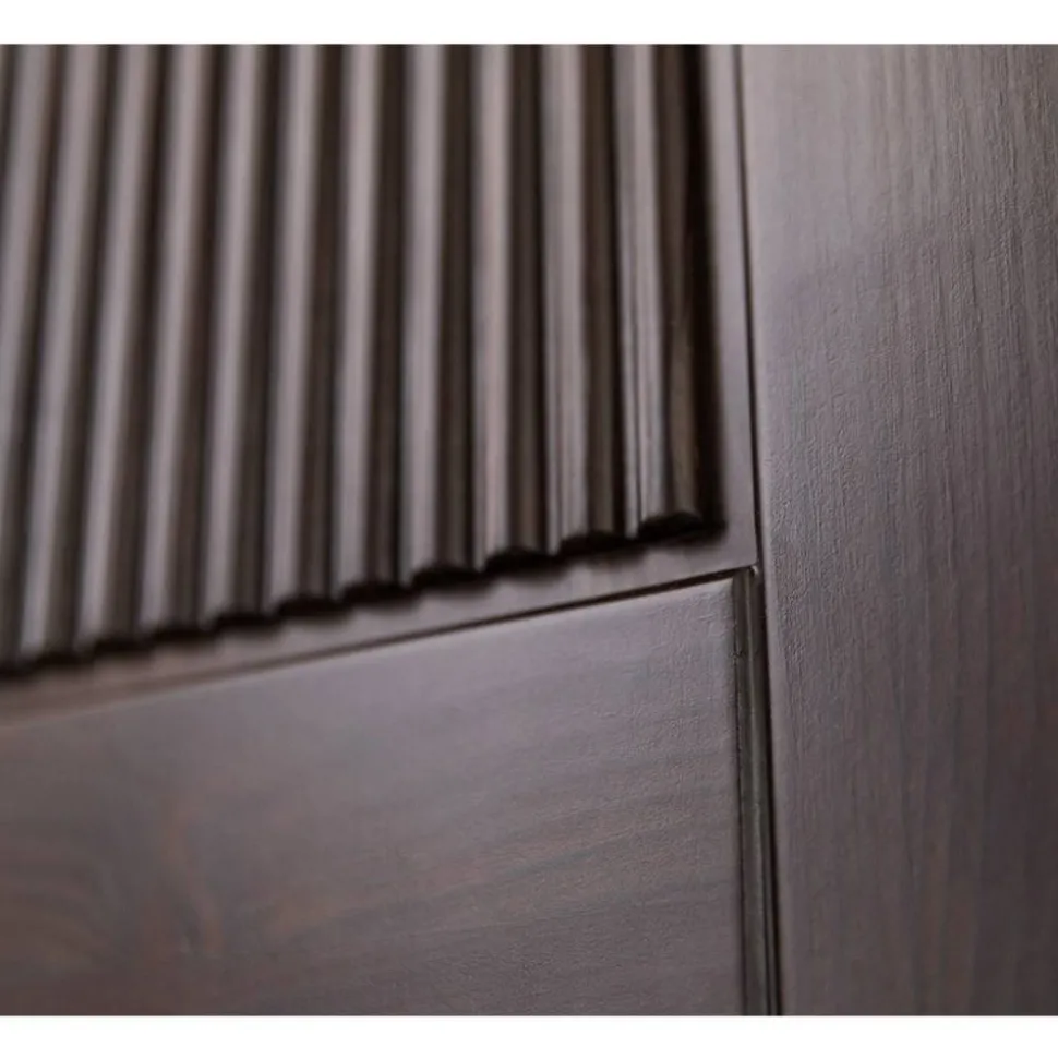 Modern Country Nachtschrank in Dunkelbraun - Nauizia