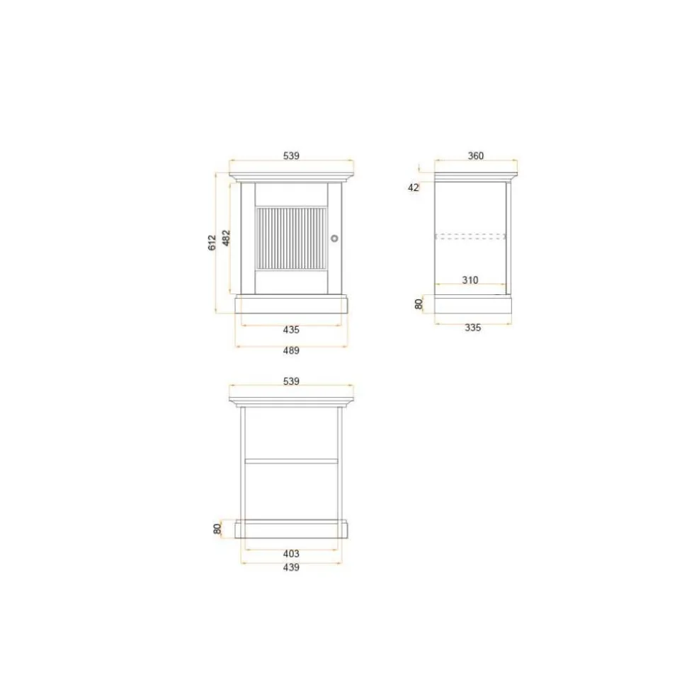 Modern Country Nachtschrank in Dunkelbraun - Nauizia