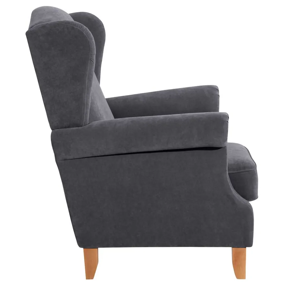 Modern Country Ohrensessel in Anthrazit - Anram