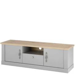 Modern Country TV Board in Lichtgrau & Eiche - Buleta
