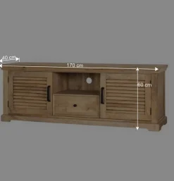 Modern Country TV Board mit Lamellentüren - Muray