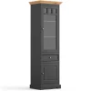 Modern Country Vitrine in Grau & Kiefer - Eromsia