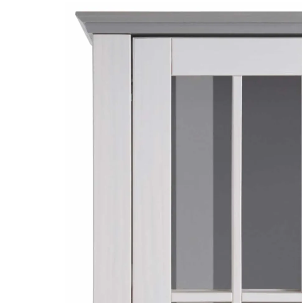 Modern Country Vitrine in Weiß mit Grau - Sumatra