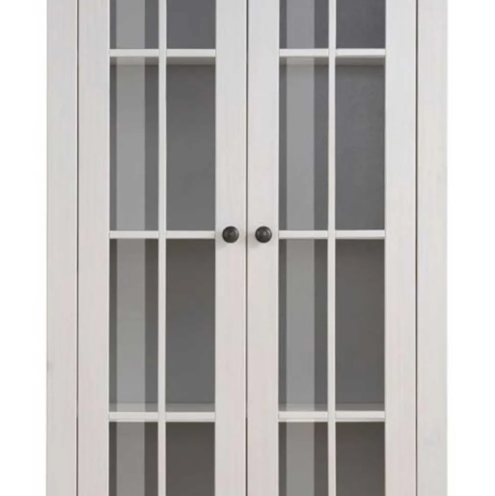 Modern Country Vitrine in Weiß mit Grau - Sumatra