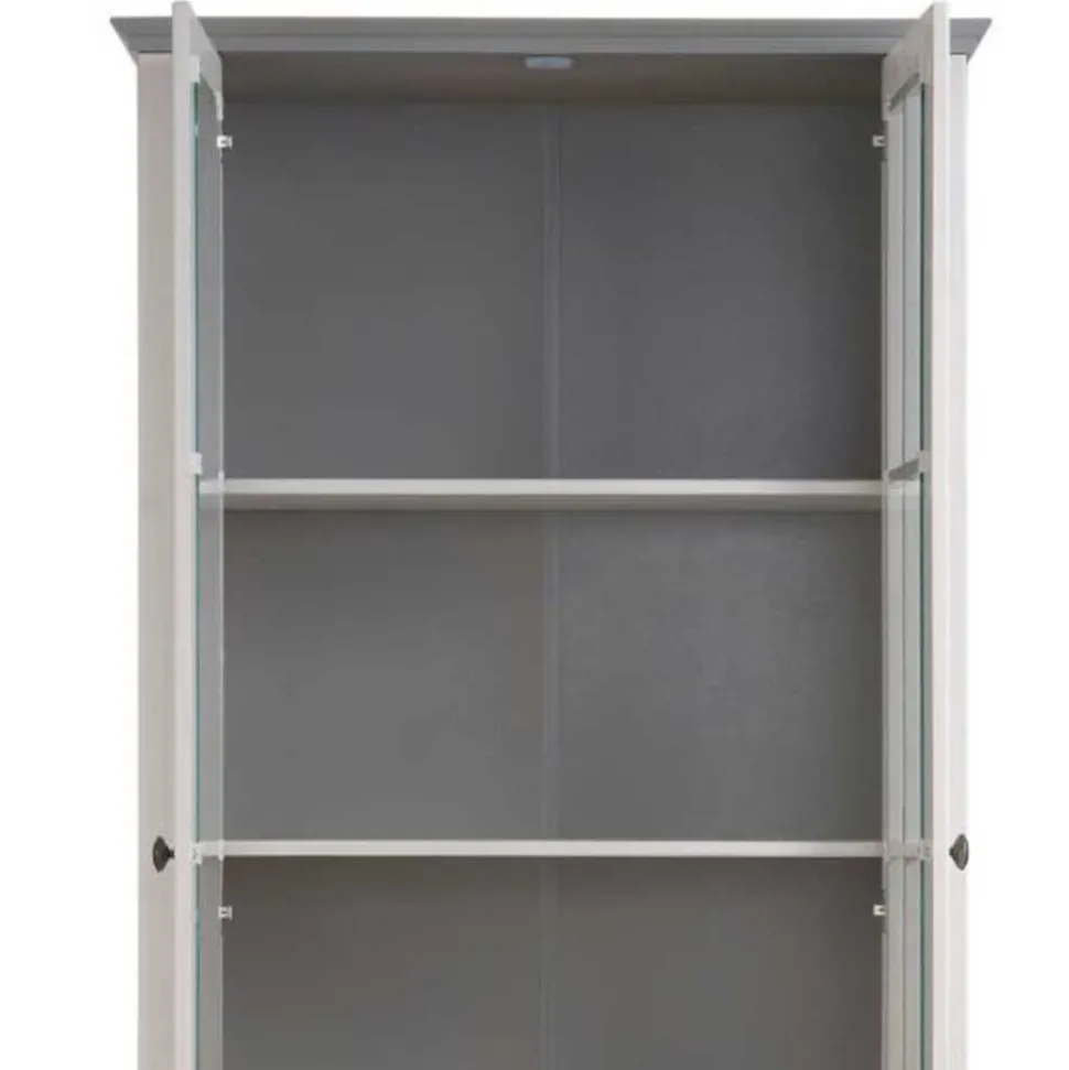 Modern Country Vitrine in Weiß mit Grau - Sumatra