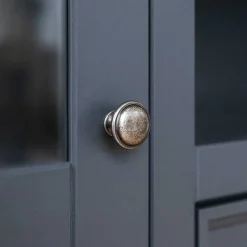 Modern Country Vitrinenschrank in Grau & Kiefer - Eromsia