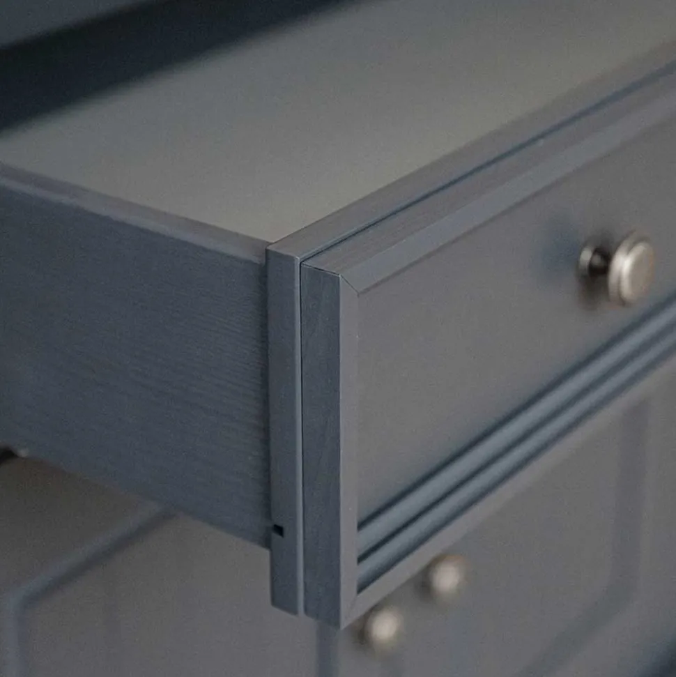 Modern Country Vitrinenschrank in Grau & Kiefer - Eromsia