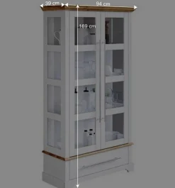 Modern Country Vitrinenschrank zweifarbig - Eyzaco