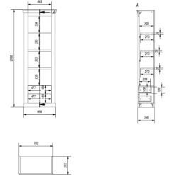 Modern Country Wohnwand Set - Buleta (vierteilig)