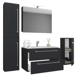 Moderne Badausstattung Hängemöbel - Gloriella (vierteilig)