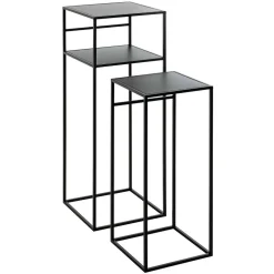 Moderne Blumensäulen in Schwarz - Foahala (zweiteilig)