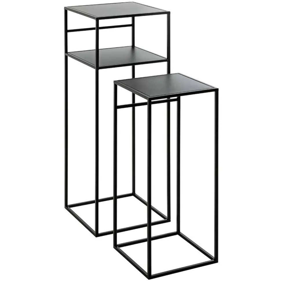 Moderne Blumensäulen in Schwarz - Foahala (zweiteilig)