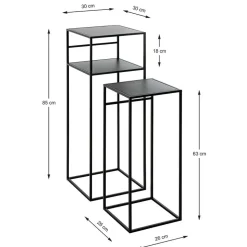Moderne Blumensäulen in Schwarz - Foahala (zweiteilig)