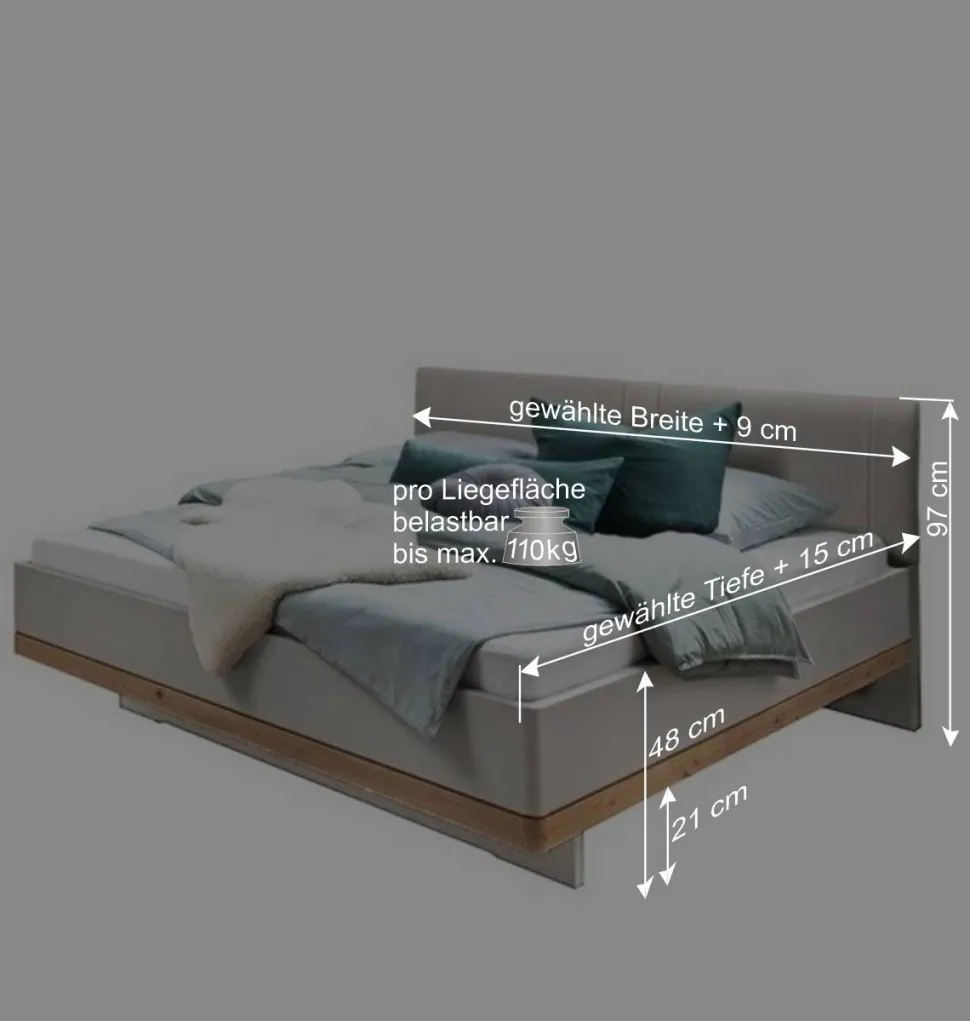 Moderne Design Bettanlage mit Kunstleder - Crascanu (dreiteilig)