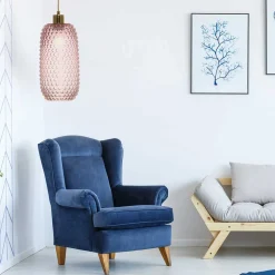 Moderne Design Hängeleuchte in Rosa Glas - Abid