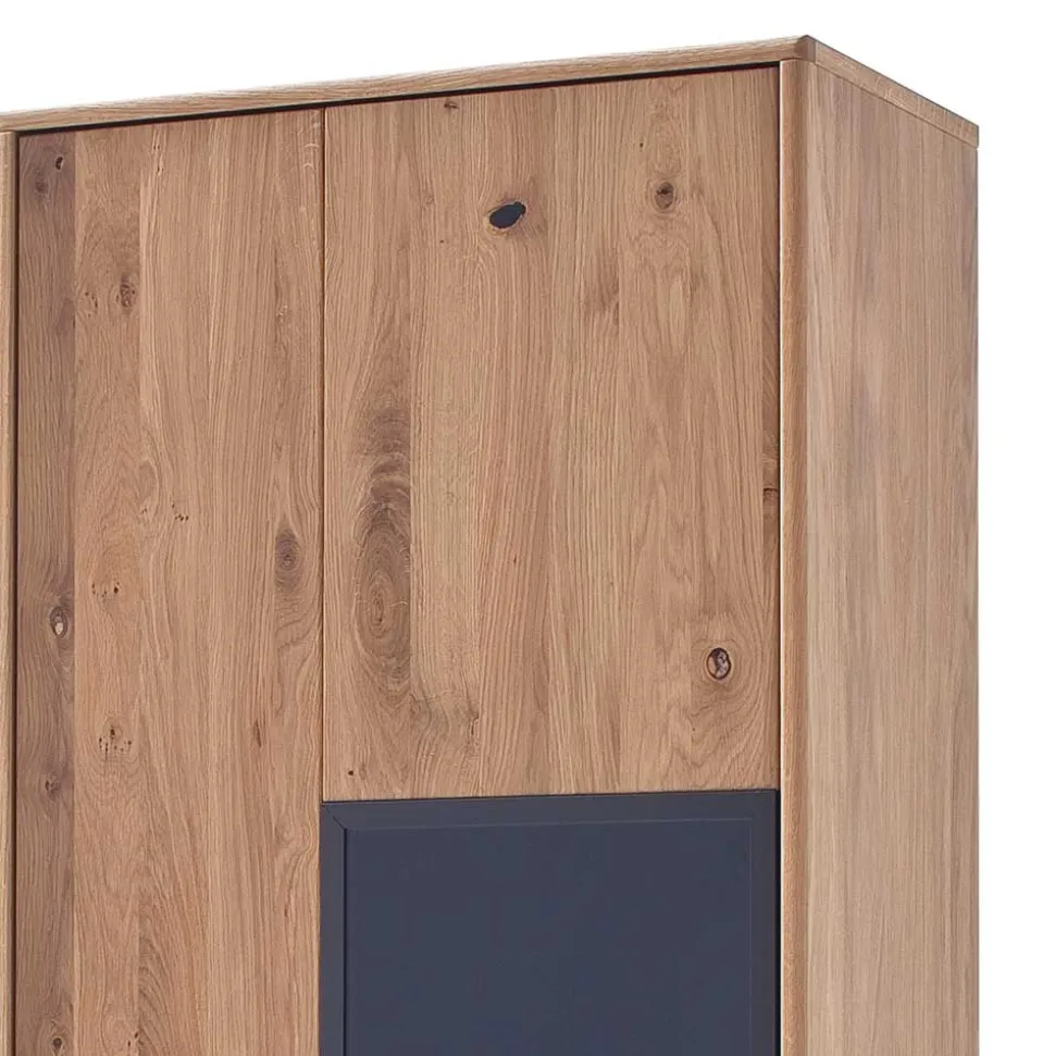 Moderne Echtholz Vitrine aus Eiche Massivholz - Assela