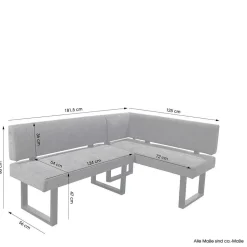 Moderne Eckbank mit drei Sitzplätzen - Olegana