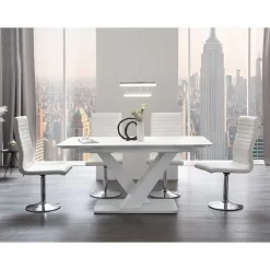 Moderne Esszimmer Gruppe in Weiß - Colosses (fünfteilig)