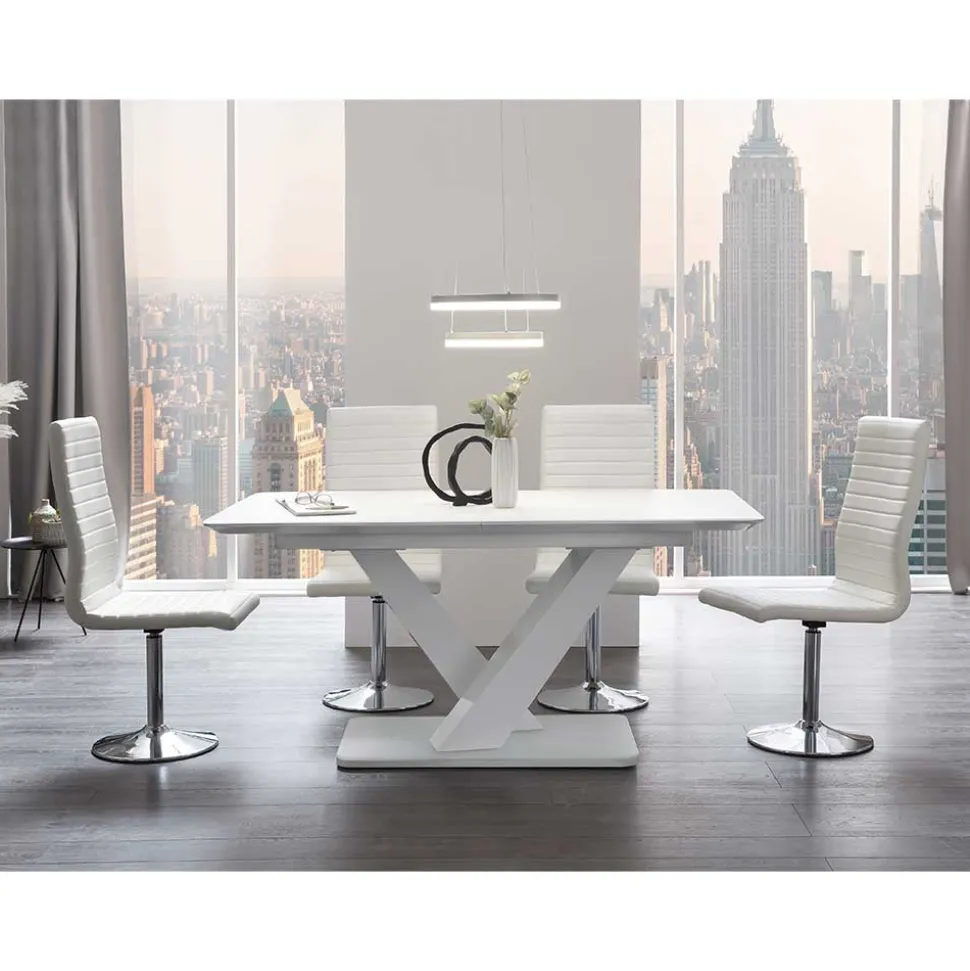Moderne Esszimmer Gruppe in Weiß - Colosses (fünfteilig)