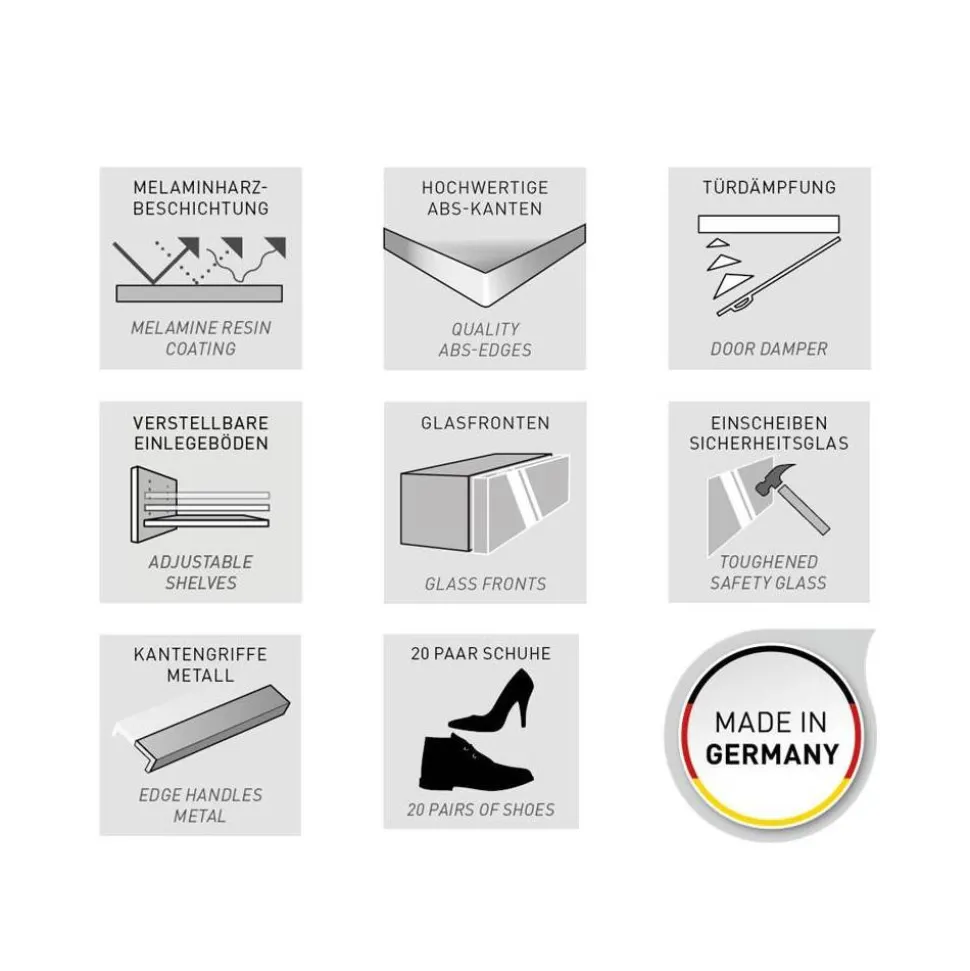 Moderne Flurkombination in Weiß - Kofi (vierteilig)