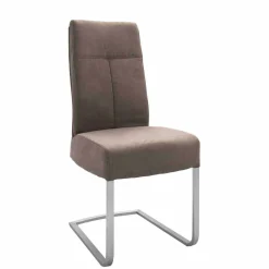 Moderne Freischwingerstühle Yidana in Beige Microfaser (2er Set)