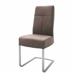 Moderne Freischwingerstühle Yidana in Beige Microfaser (2er Set)