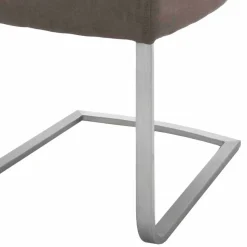 Moderne Freischwingerstühle Yidana in Beige Microfaser (2er Set)