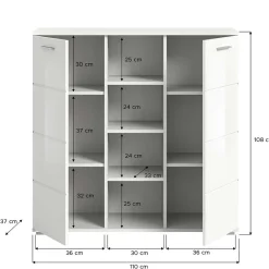 Moderne Garderobenkommode in Weiß - Rugova