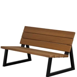 Moderne Gartenbank aus Abachi Holz - Liz