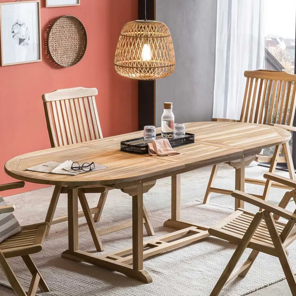 Moderne Gartensitzgruppe aus Teak Massivholz - Klahuma (fünfteilig)