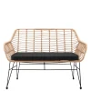 Moderne Geflechtbank aus Kunstrattan & Metall - Prismo