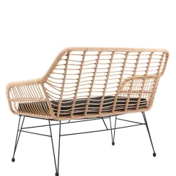 Moderne Geflechtbank aus Kunstrattan & Metall - Prismo