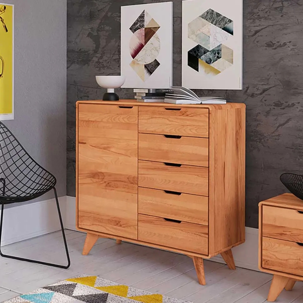 Moderne Holzkommode aus Kernbuche massiv - Junola