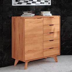 Moderne Holzkommode aus Kernbuche massiv - Junola