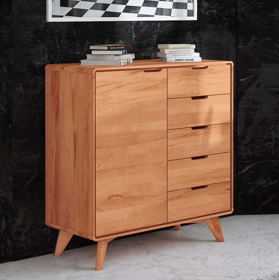 Moderne Holzkommode aus Kernbuche massiv - Junola