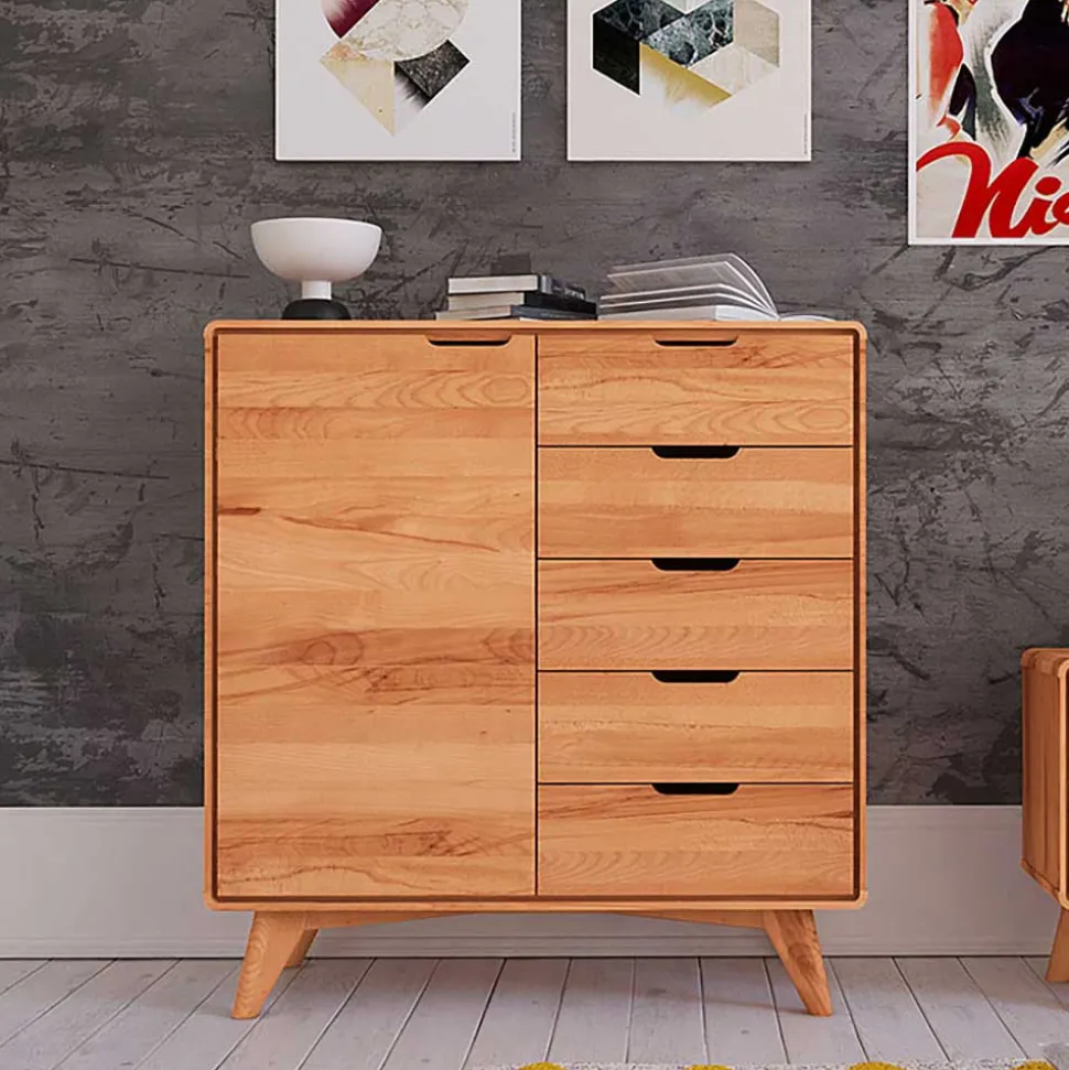 Moderne Holzkommode aus Kernbuche massiv - Junola