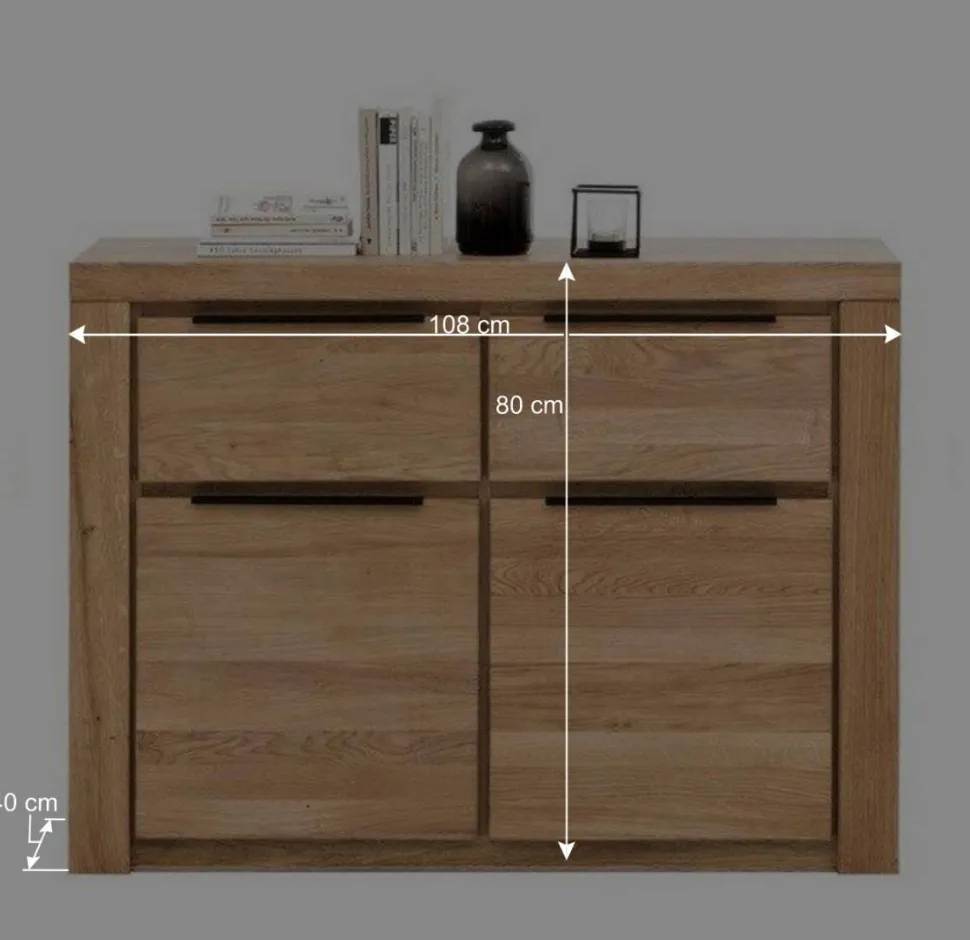 Moderne Kommode in Eiche teilmassiv - Nelenia