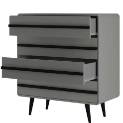 Moderne Kommode in Grau mit Schwarz - Pavias