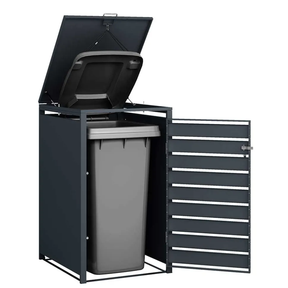 Moderne Mülltonnenbox in Holzoptik - Ecdo