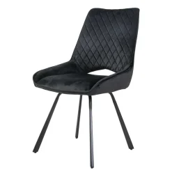 Moderne Samtstühle in Schwarz - Celloma (2er Set)