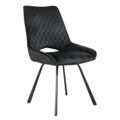 Moderne Samtstühle in Schwarz - Celloma (2er Set)