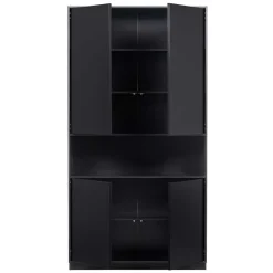 Moderne Schrankwand in Schwarz - Niwidus (fünfteilig)